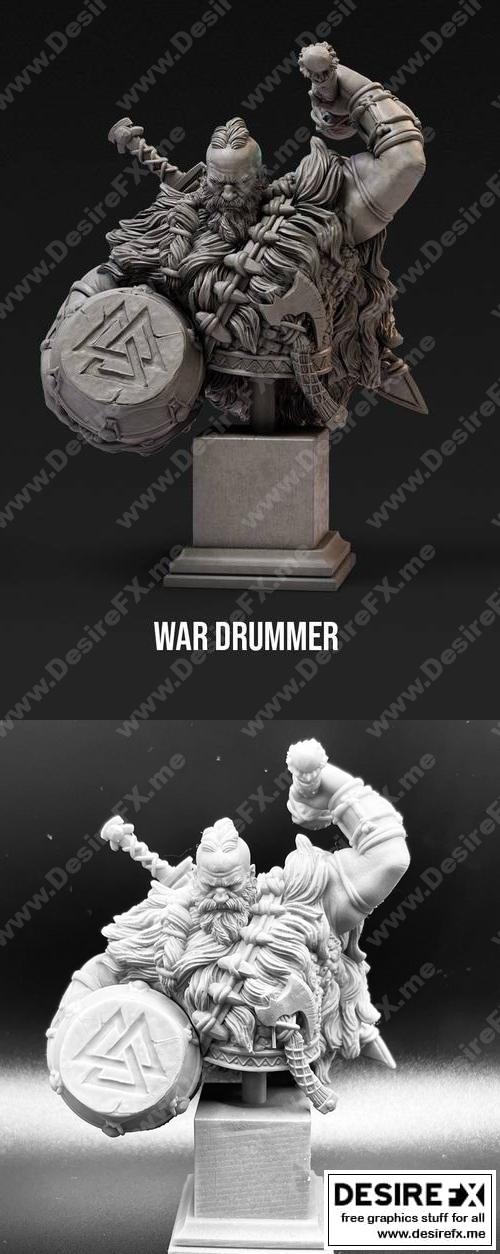 战鼓手模型：War Drummer Bust 3D打印版|War Drummer Bust