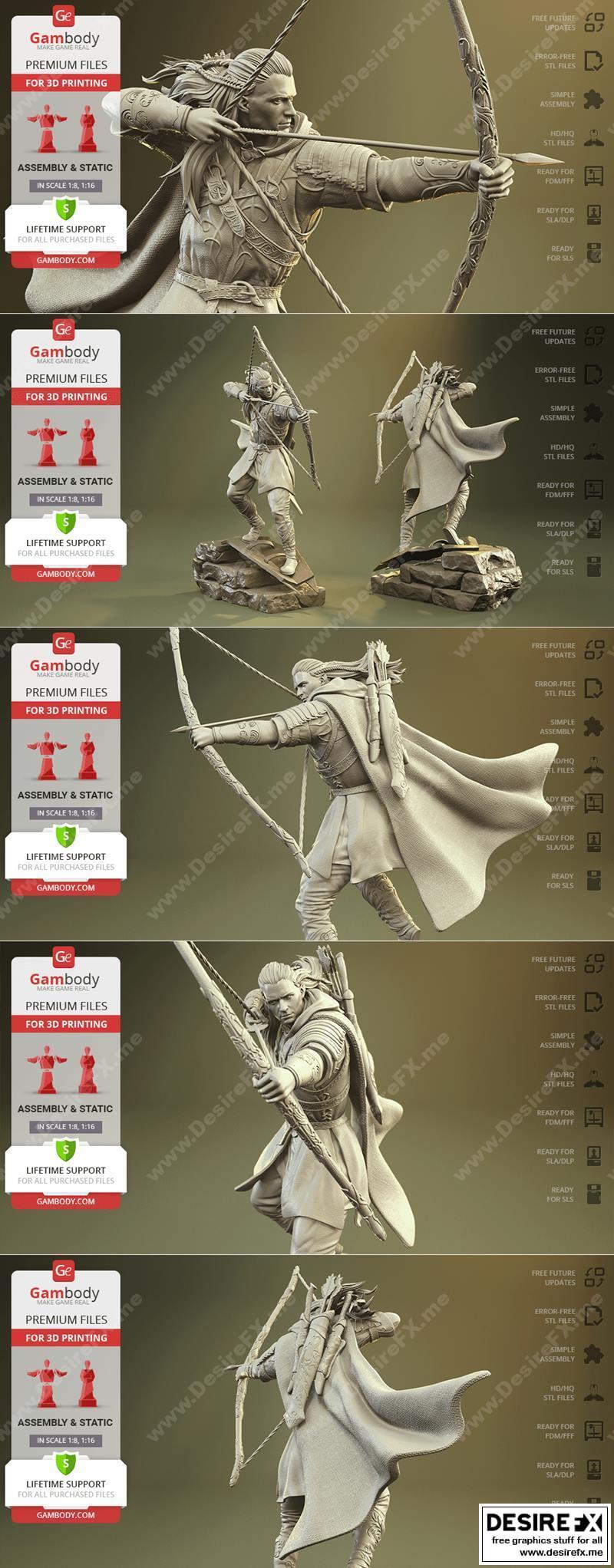 精灵洛索斯——指环王——欧兰多·布鲁姆——3D打印模型|Legolas – The Lord of the Rings – Orlando Bloom – 3D Print Model – GamBody STL