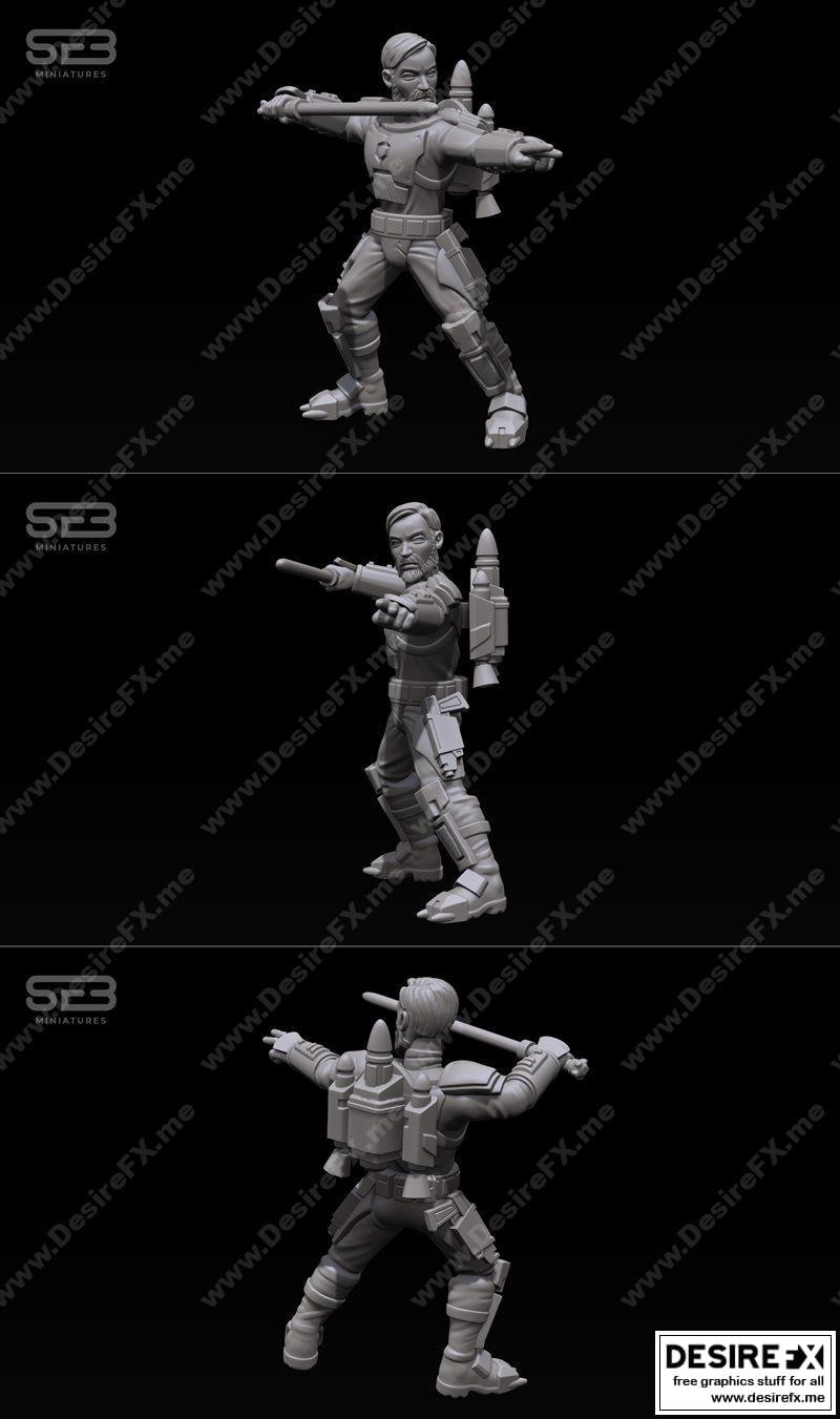 萨蒂娜·骑士 3D打印模型|Satine Knight – Standing Option