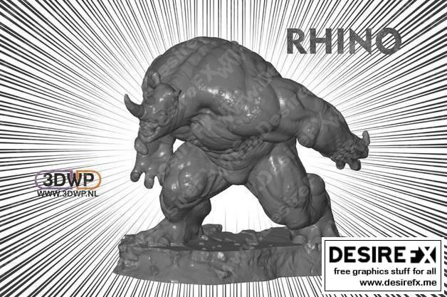 犀牛人3D打印模型|Rhino Statue (Spider-Man)