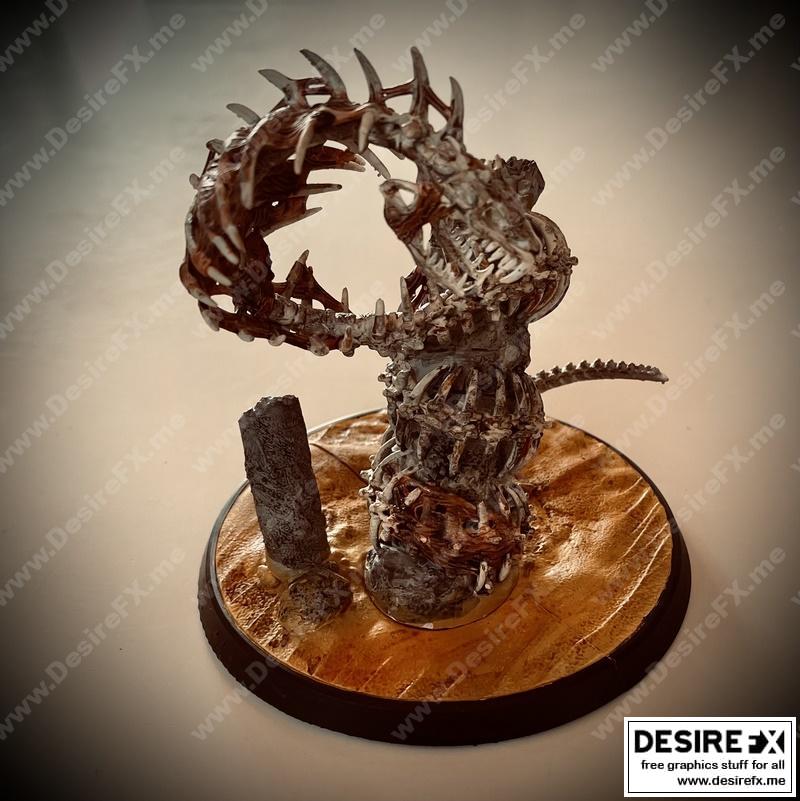 骨骼蛇形生物3D打印模型|Skeletal Snake