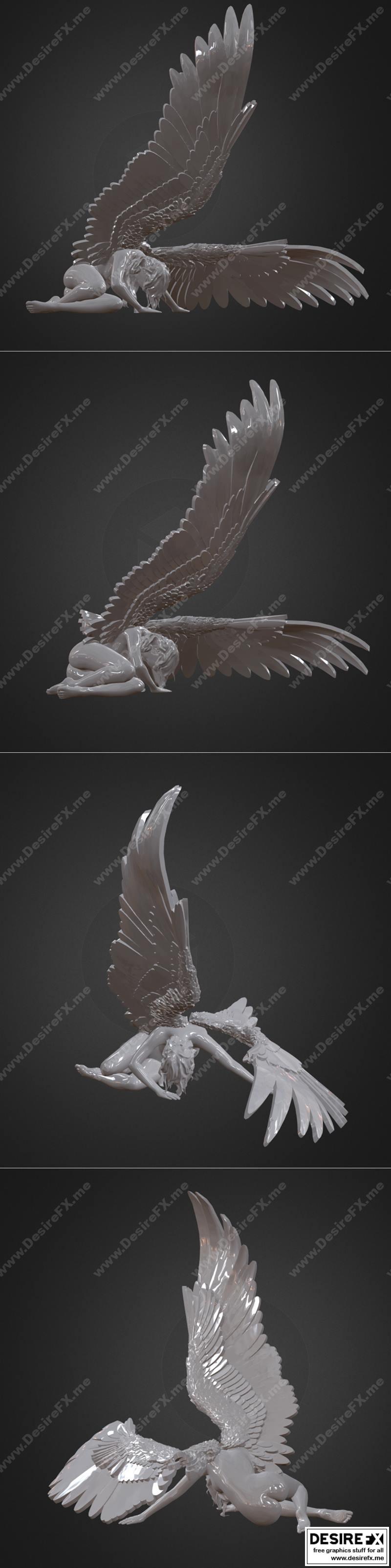 天使坠落 3D打印模型|Angel caido