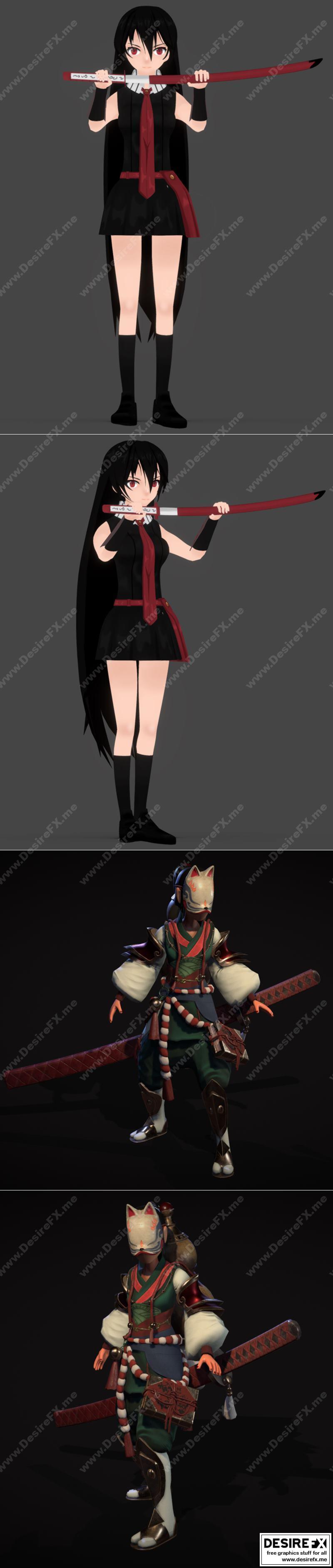 Akame Ga Kill 3D打印模型：叛逆之刃与封建日本的对决|Akame Ga Kill and Stranger Feudal Japan The Shogunate Challenge