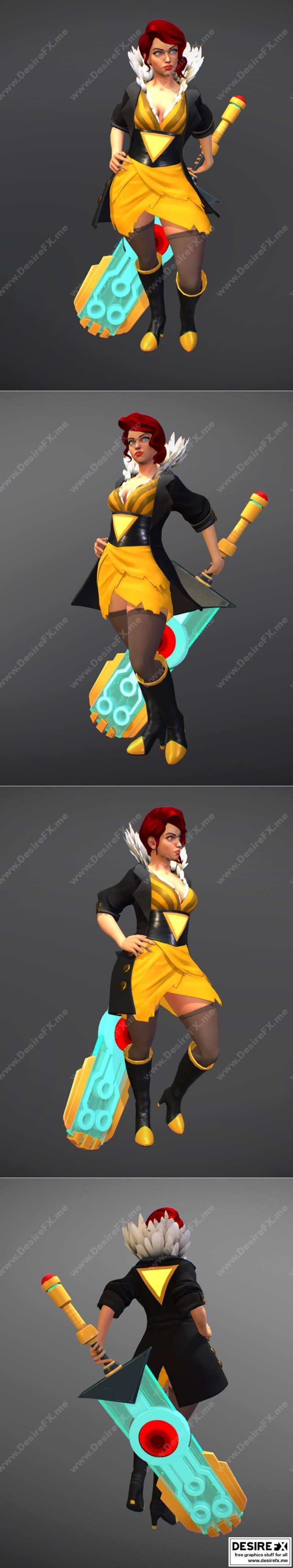 她发光——Transistor《她闪耀》3D打印模型|She Shines – Transistor Fan Art