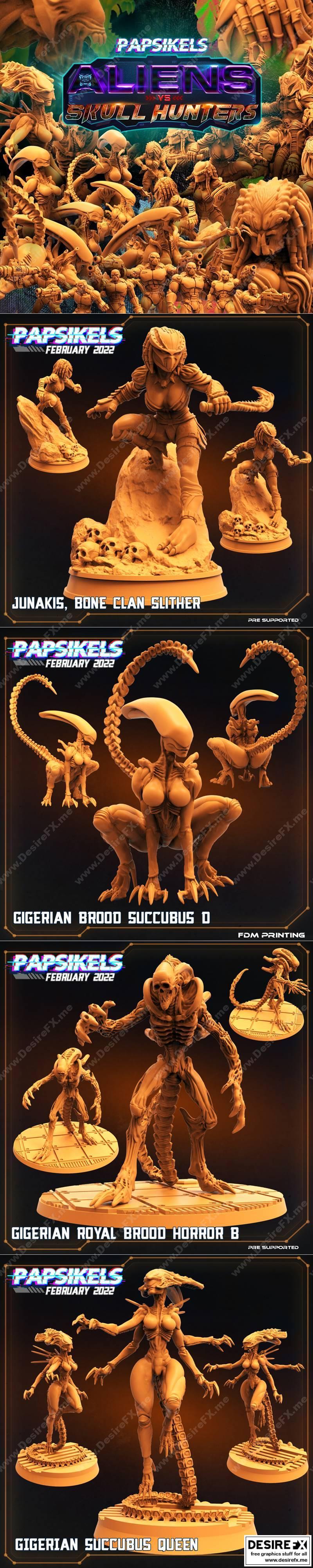 Papsikels迷你模型——异形大战头骨猎人（2022年）|Papsikels Miniatures – Aliens vs Skull Hunters February 2022