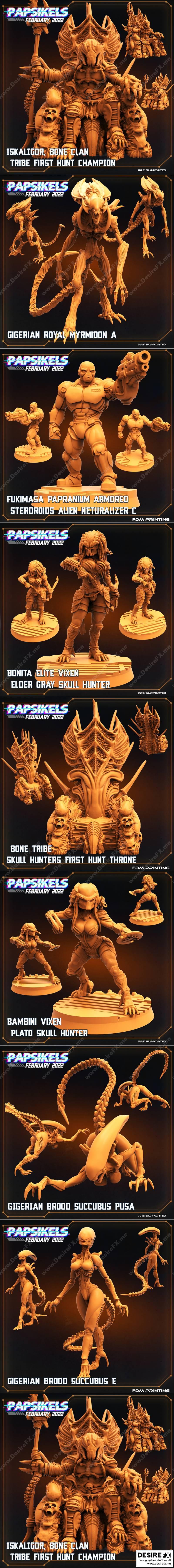 Papsikels迷你模型——异形大战头骨猎人（2022年）|Papsikels Miniatures – Aliens vs Skull Hunters February 2022