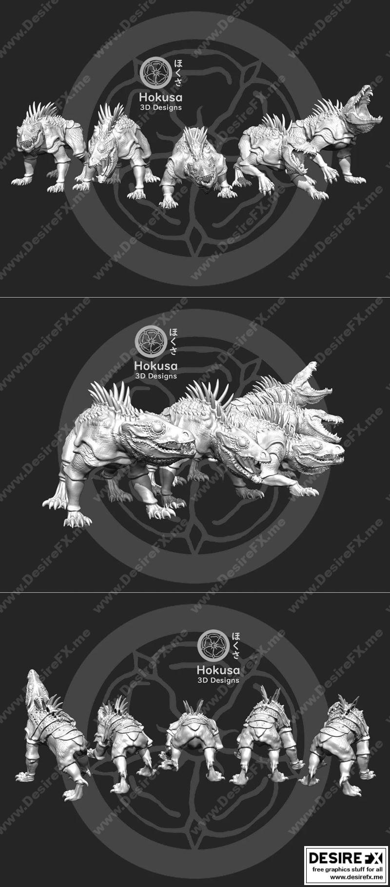 爬行类犬类3D打印模型套装|Reptile Dog Massiff Pack