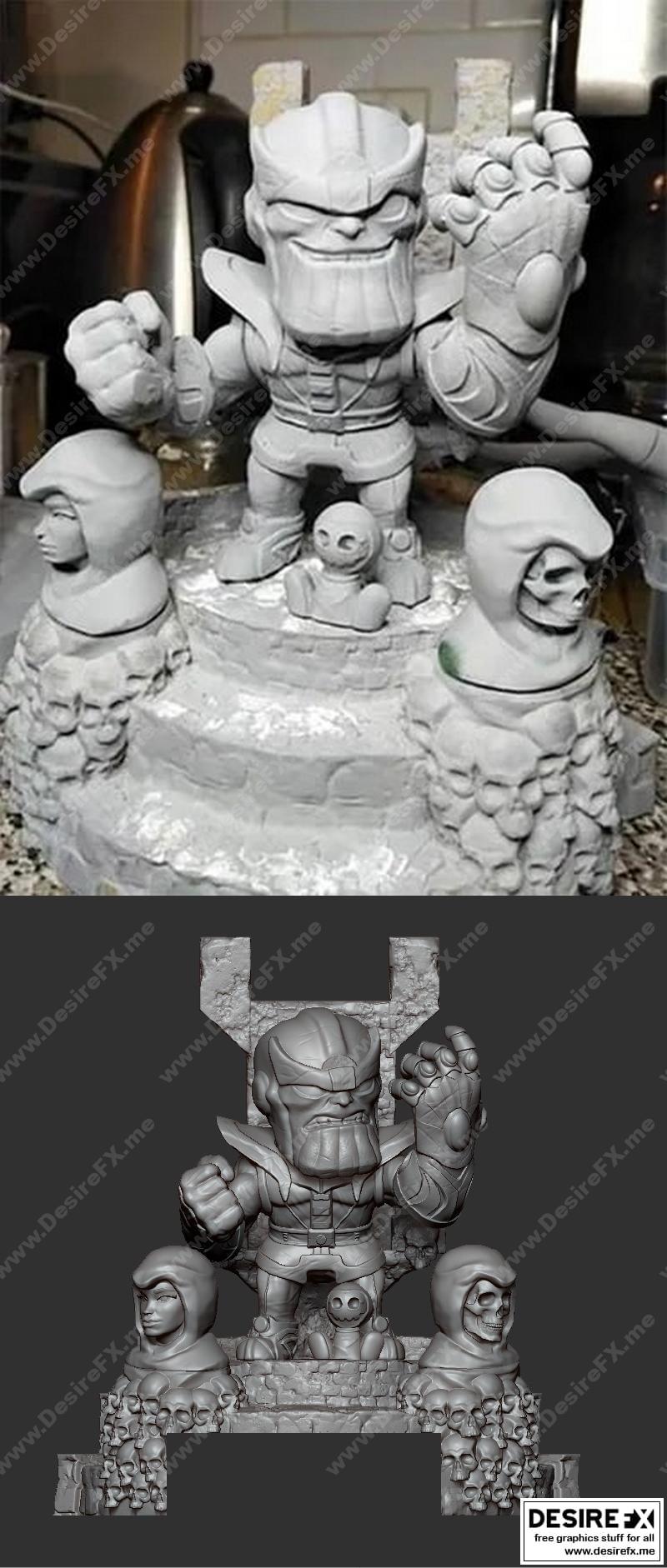 泰坦尼克号迷你角色3D打印模型|Thanos Chibi