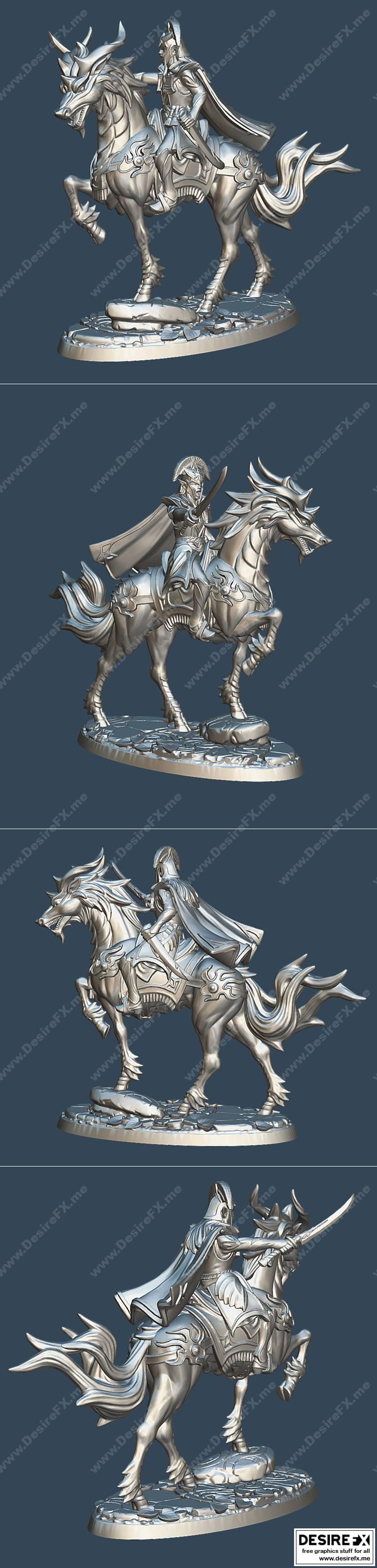 光之精灵王子骑乘麒麟 3D打印模型|Radiant Elf Prince mounted on Kirin