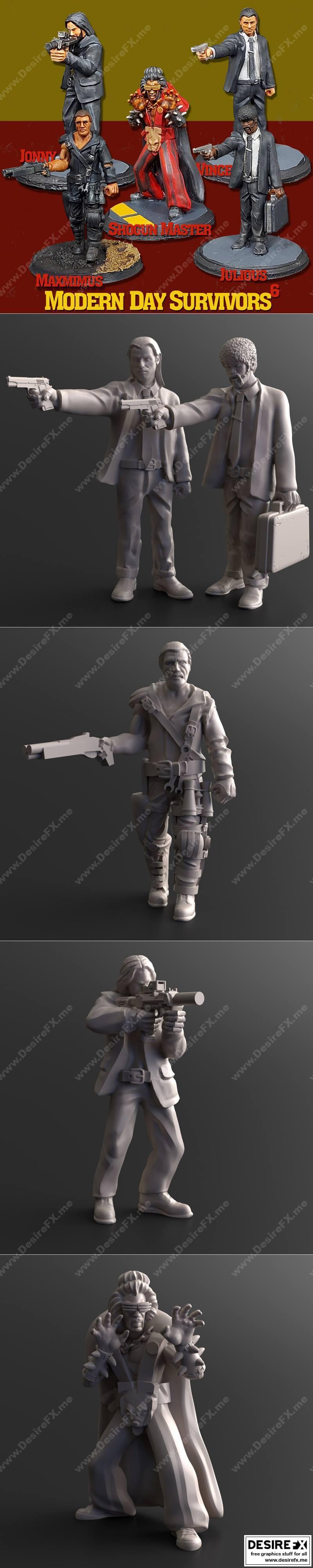 现代幸存者系列06：动漫游戏角色3D打印模型集|Modern Day Survivors Series 06