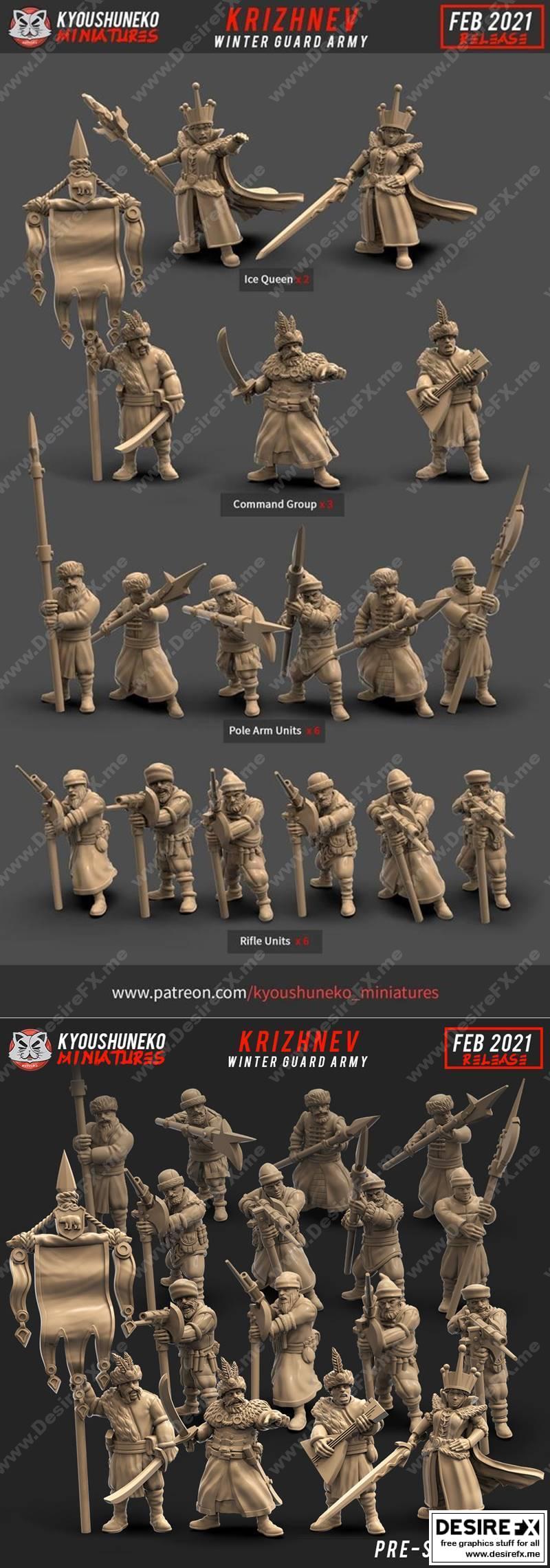 Kyoushuneko迷你模型 - 《冬季守卫军》2021款|Kyoushuneko Miniatures – Krizhnev Winter Guard Army February 2021