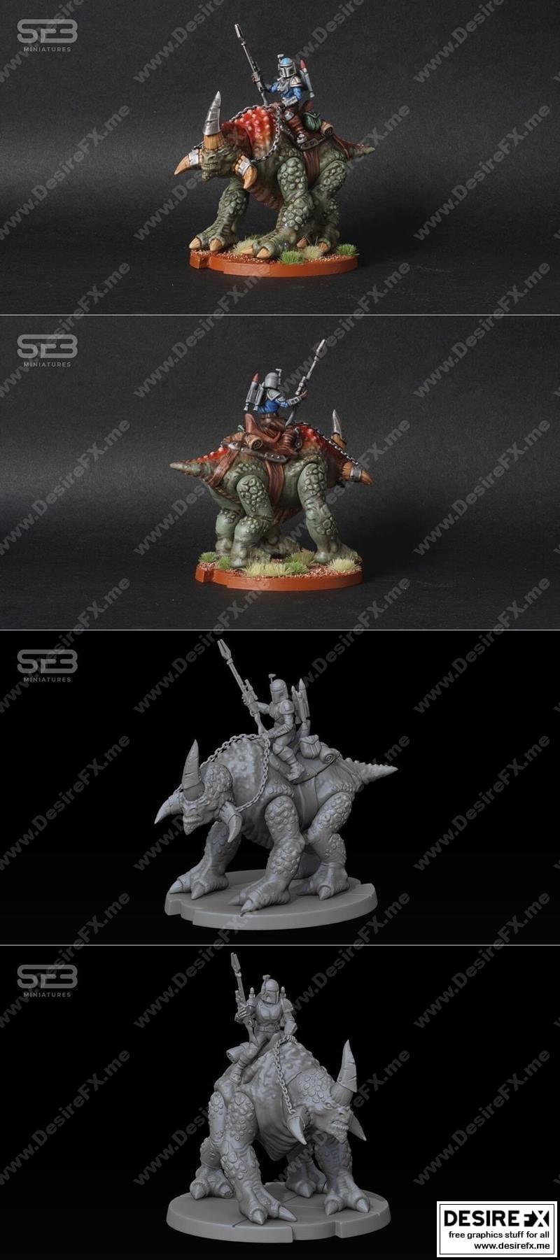曼达洛人佣兵团队 Beast Rider 3D打印模型|Mandalorian Mercenary Team Beast Rider Proxy’s