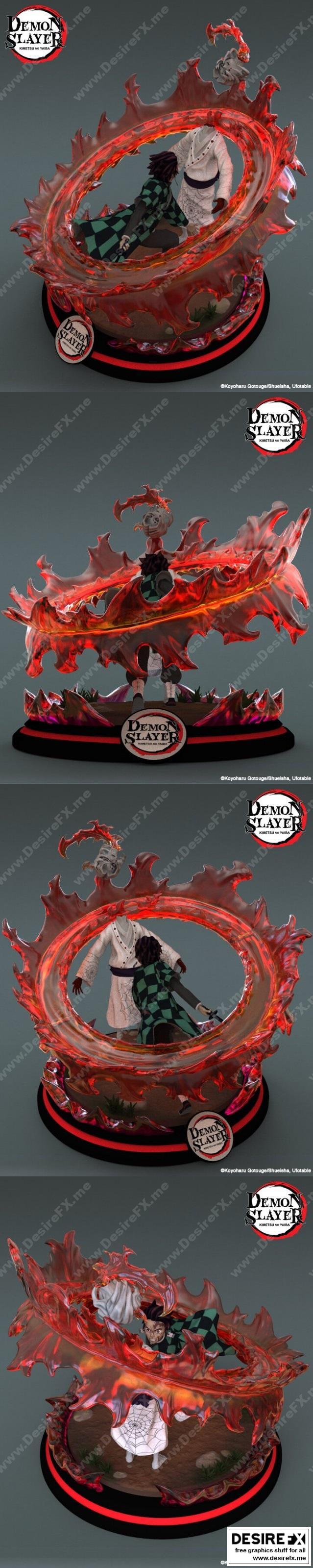 鬼灭之刃 - 灶门炭治郎 3D打印模型|Demon Slayer – Tanjiro vs Rui