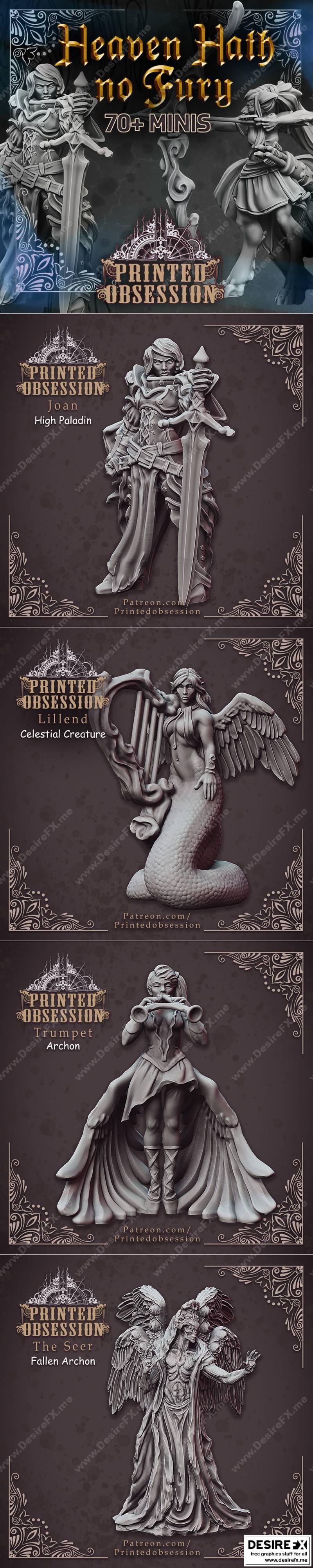 打印痴迷——天堂无怒——巨量包|Printed Obsession – Heaven Hath no Fury – Mega Pack