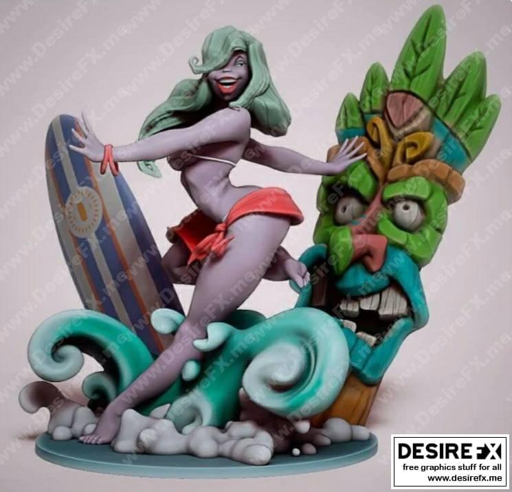 海滩女孩3D打印模型|Beach Girl