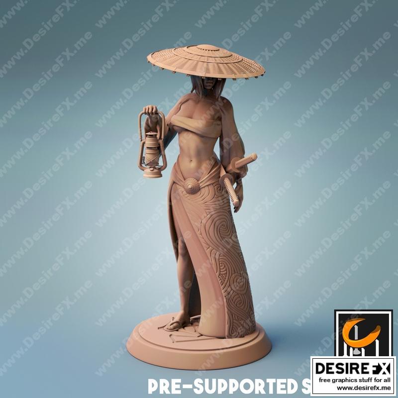 武士女探险家3D打印模型|Samurai Female Explorer