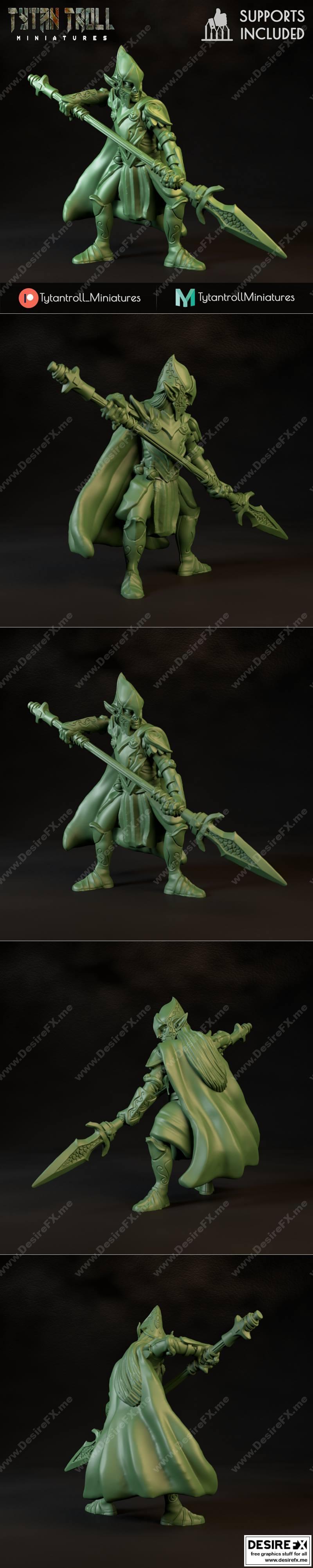 精灵矛兵 3D打印模型|Elven Spearman