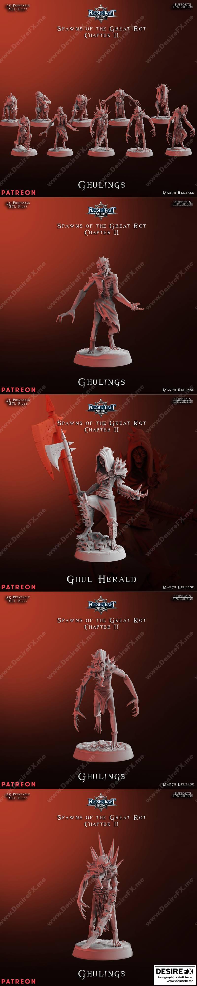 亡灵崛起：Graveborn Ghuls 3D打印模型|Graveborn Ghuls