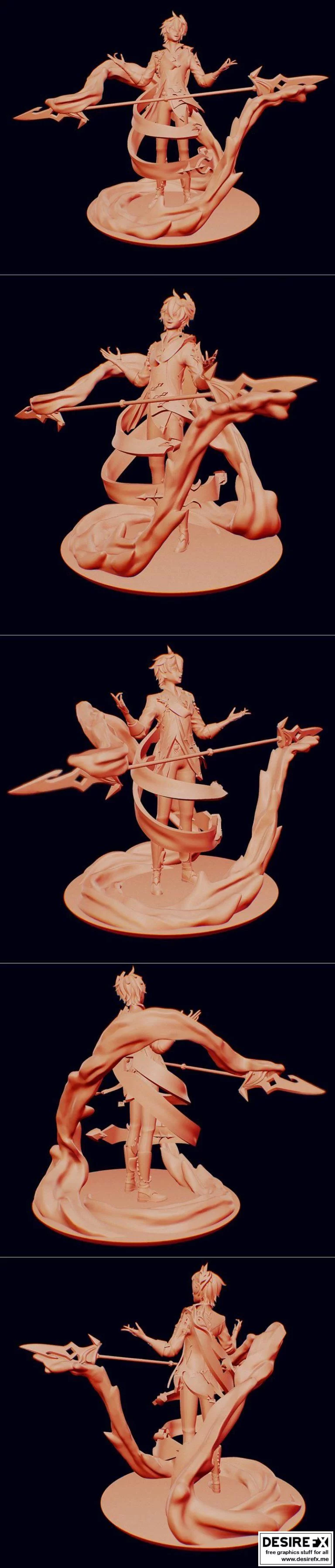 提瓦特之境·钟离模型|Tartaglia Childe – Genshin Impact