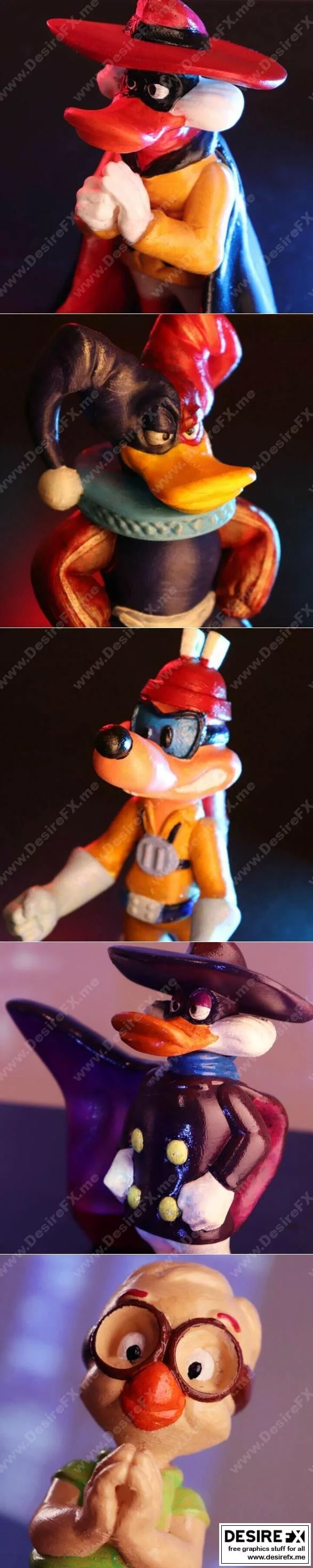 暗黑之翼鸭 3D打印模型集|Darkwing Duck Pack