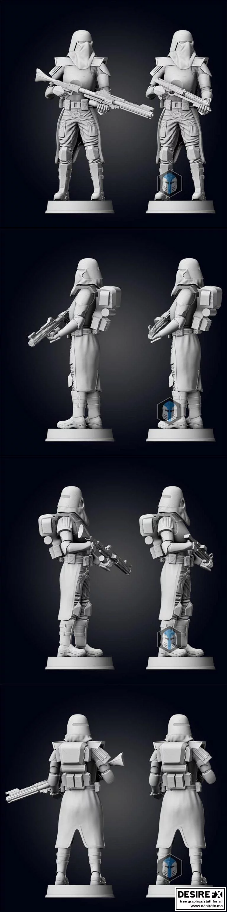 银河海洋 figurine - 4号姿态 3D打印模型|Galactic Marine Figurine – Pose 4
