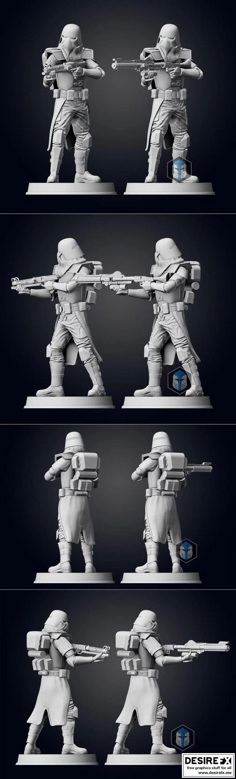 银河海洋 figurine 3D打印模型|Galactic Marine Figurine Pose 2