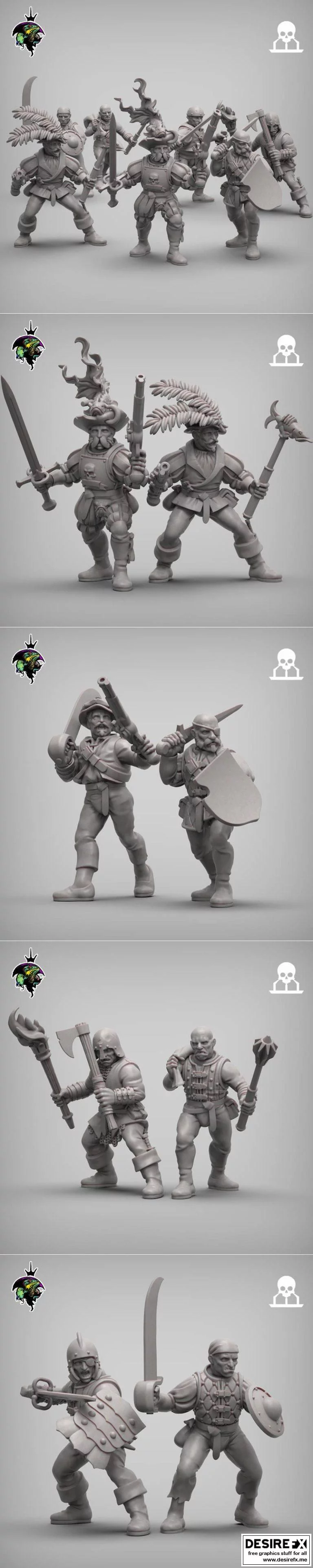 reptilian 佣兵与民兵 3D打印模型|Reptilian – Mercenaries And Militia