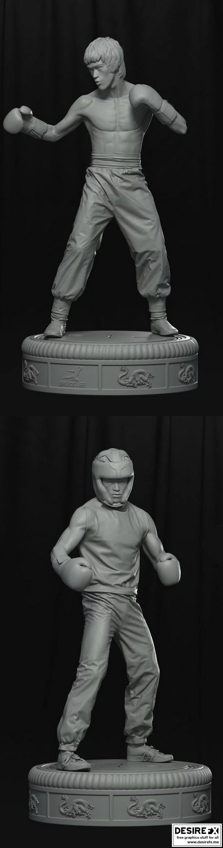 布鲁斯·lee 3D打印模型|Bruce Lee and Enemy