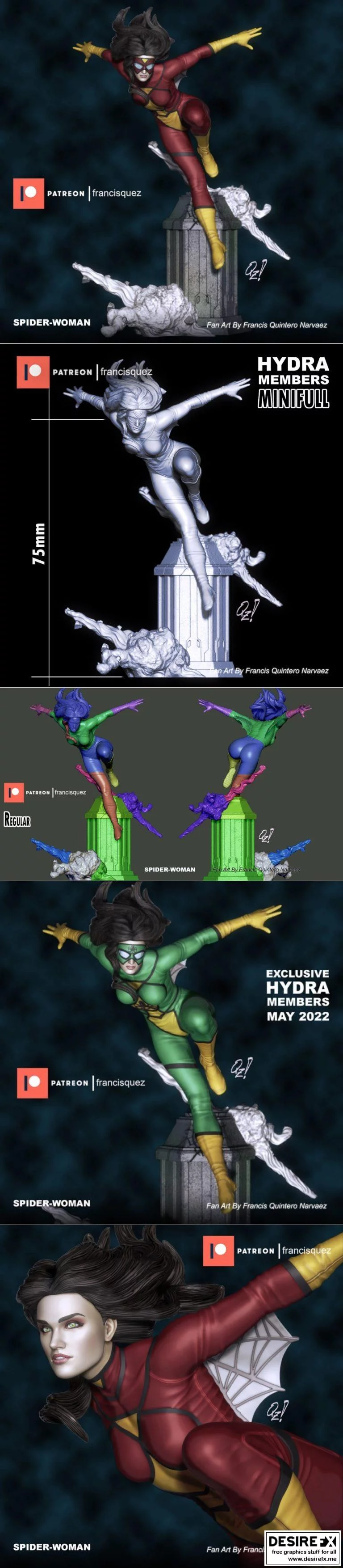 蜘蛛女：3D打印模型设计集|Spider Woman