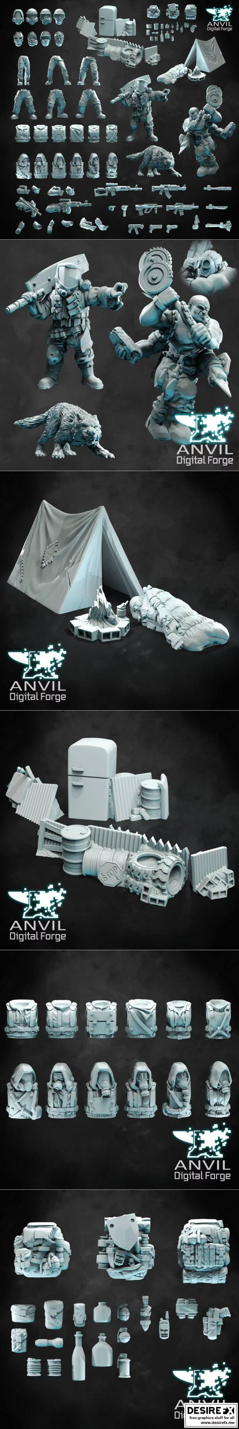 Anvil Digital Forge – 末日废土 3D打印模型集|Anvil Digital Forge – Modern Post-Apocalypse