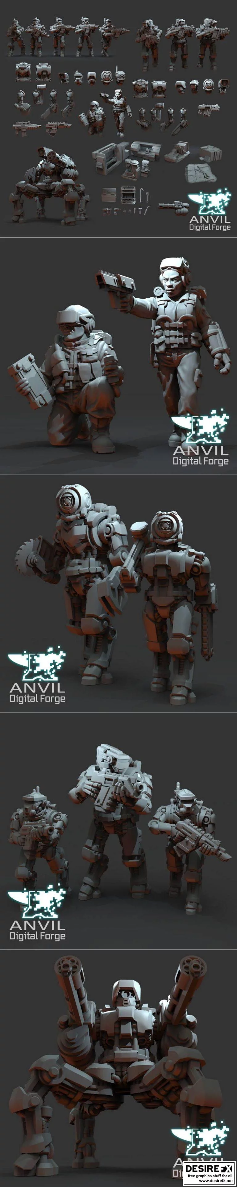 Anvil Digital Forge – 机甲军团与外星领主自动化模型|Anvil Digital Forge – Regiments and Exo-Lord Automata