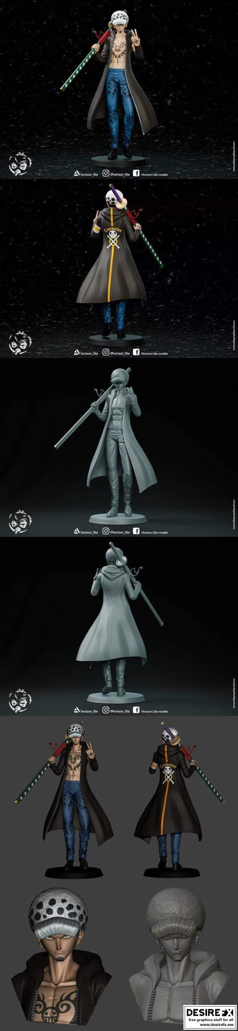 Trafalgar Law 3D打印模型|Trafalgar Law