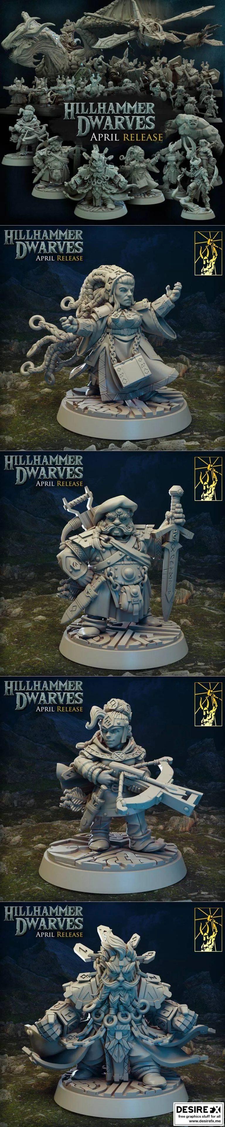 泰坦锻造迷你模型——希尔汉姆矮人|Titan Forge Miniatures – Hilhammer Dwarves April 2022