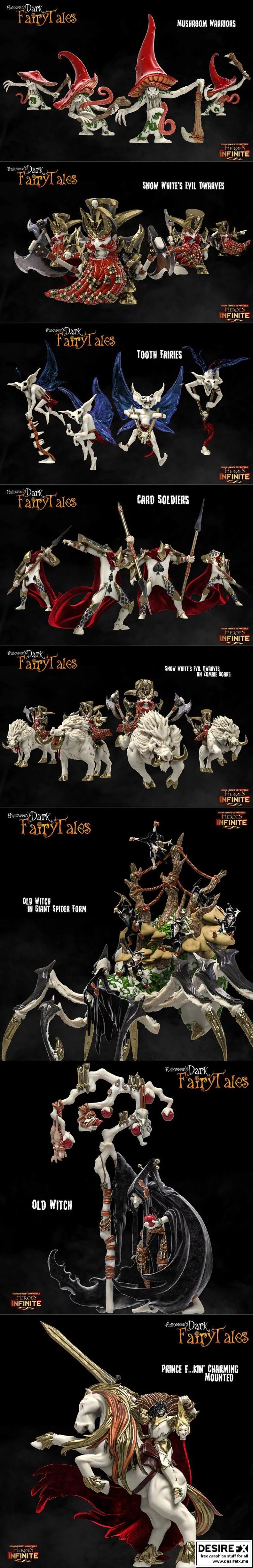 Heroes Infinite – 无限英雄：暗黑童话3D打印模型集|Heroes Infinite – Halloween Dark Fairytales