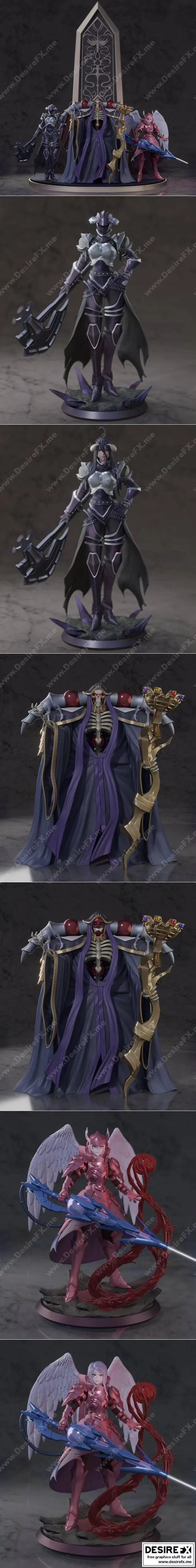 3D打印模型：迪奥拉拉姆——艾恩·索伦、阿尔贝朵与沙尔特尔|Overlord Diorama – Ainz, Albedo and Shalltear