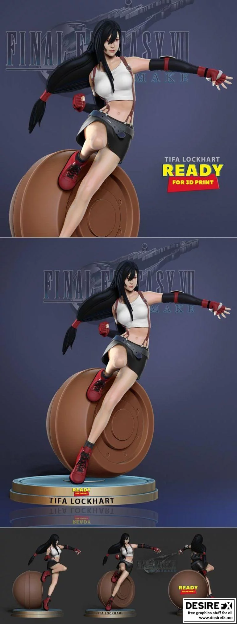 最终幻想7重制版蒂法3D打印模型|Tifa Lockhart Final Fantasy VII Remake