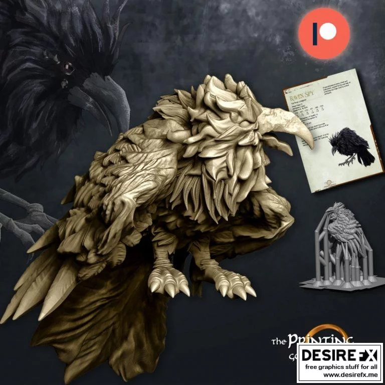 《黑暗之鸦群潜伏3D模型》|Flock of Raven Spies Sitting – B