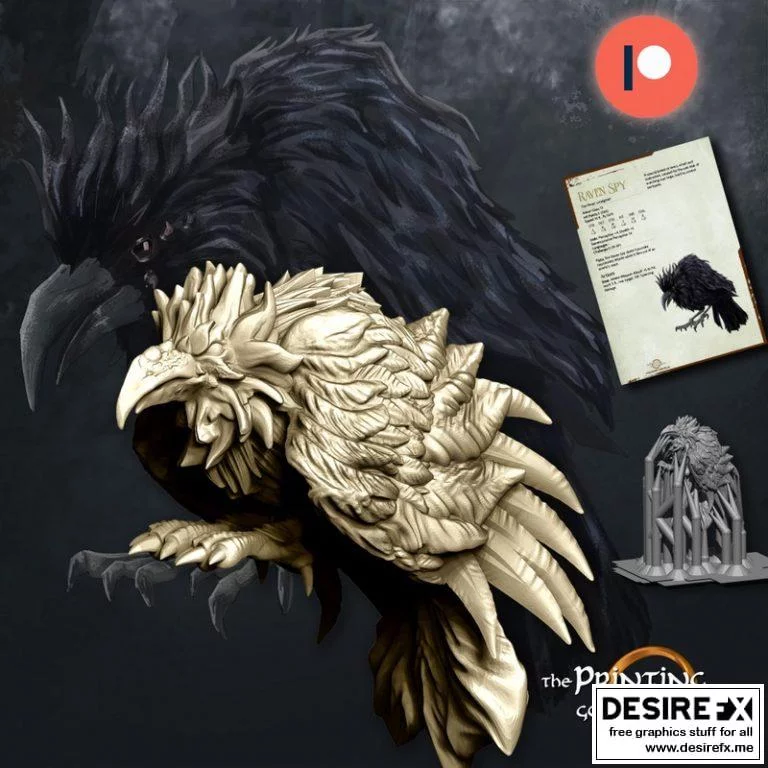 ravens spy 3D打印模型|Flock of Raven Spies Sitting – A