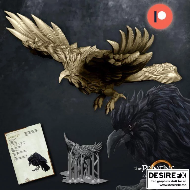 《蝙蝠侠3D打印模型：暗影飞鹰群》|Flock of Raven Spies Flying – B