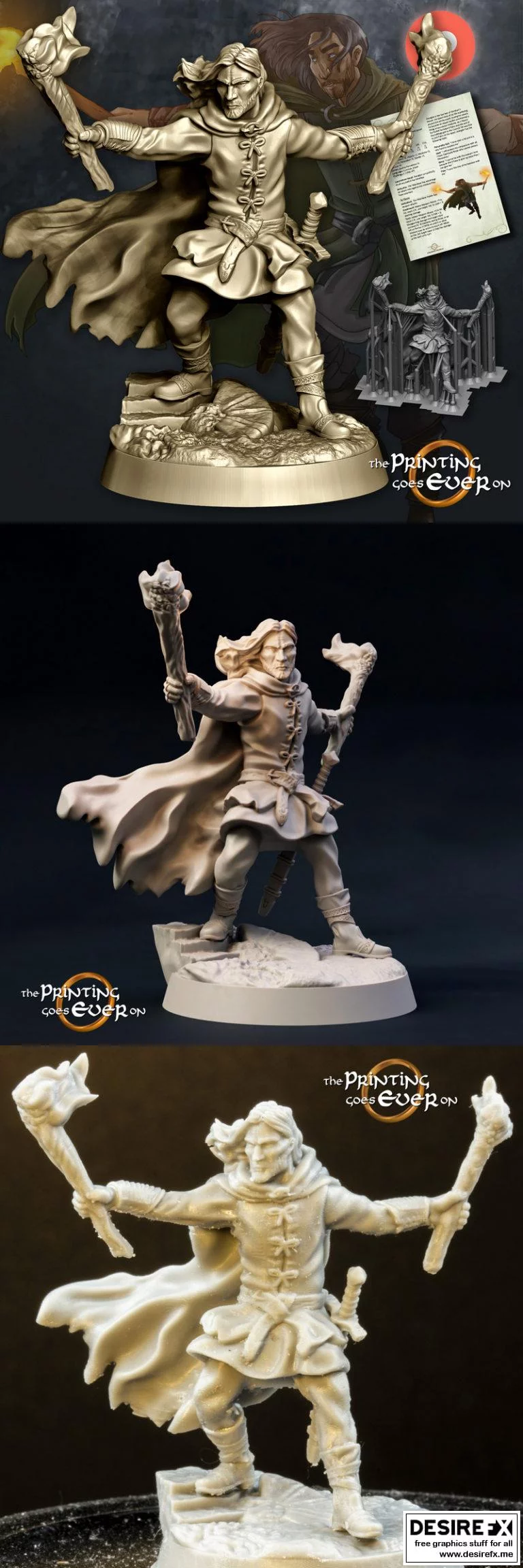 Aranglor 3D打印模型：火焰火炬角色造型|Aranglor with flaming torches