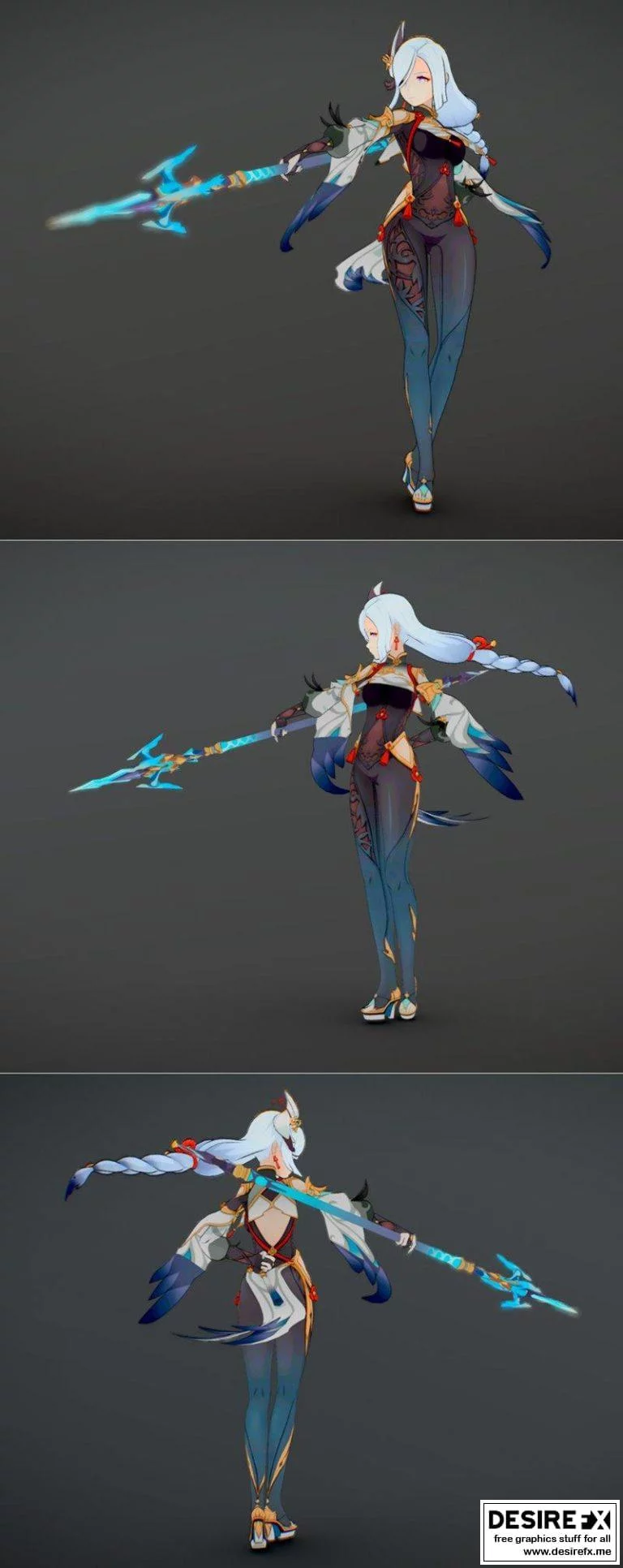 Shenhe-崩坏：星穹铁道-雷电将军 3D打印模型|Shenhe