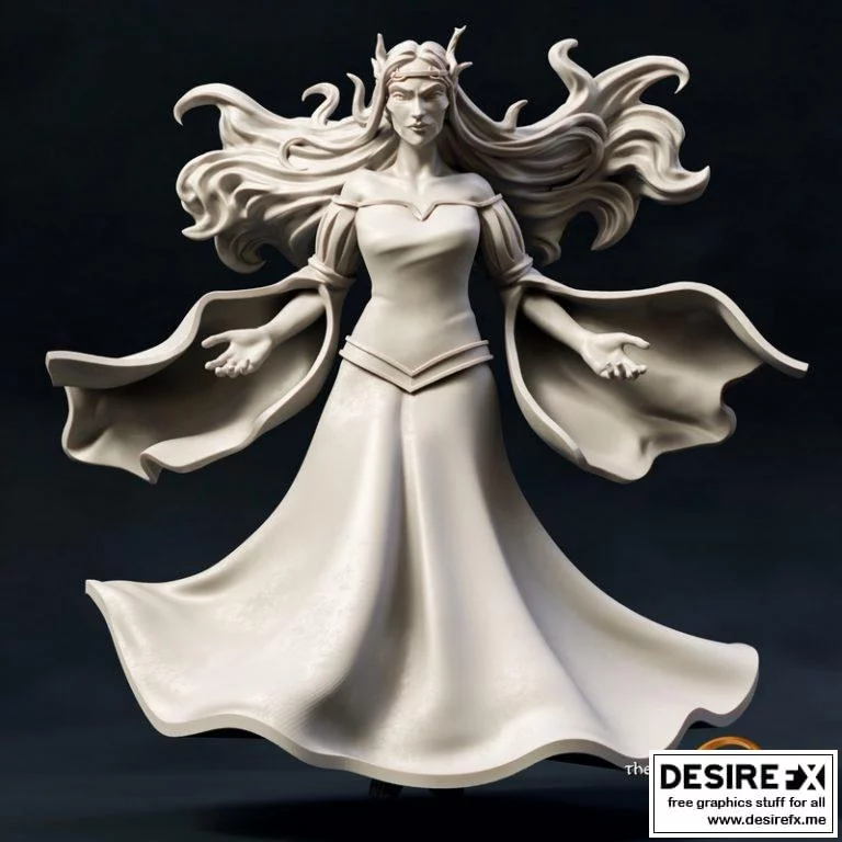 精灵巫女3D打印模型|Elven Witch