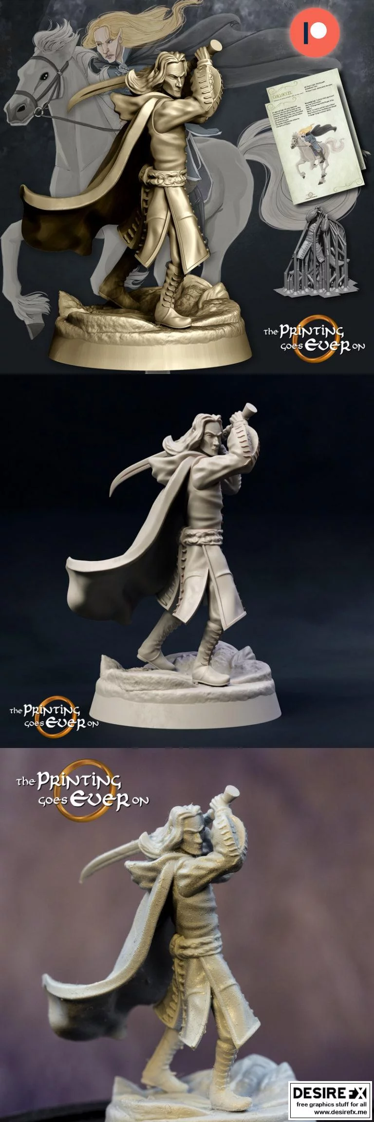 精灵英雄戈洛塞尔 3D打印模型|Elven Hero Golloccel