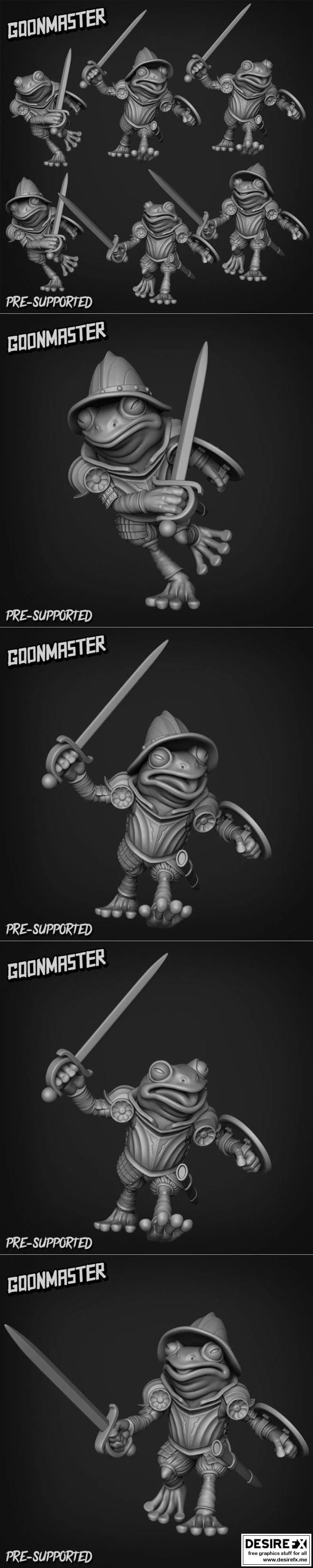 神圣沼泽的蛙人剑士——3D打印模型|Goon Master Games – Sacred Swamp – Frog Swordsmen