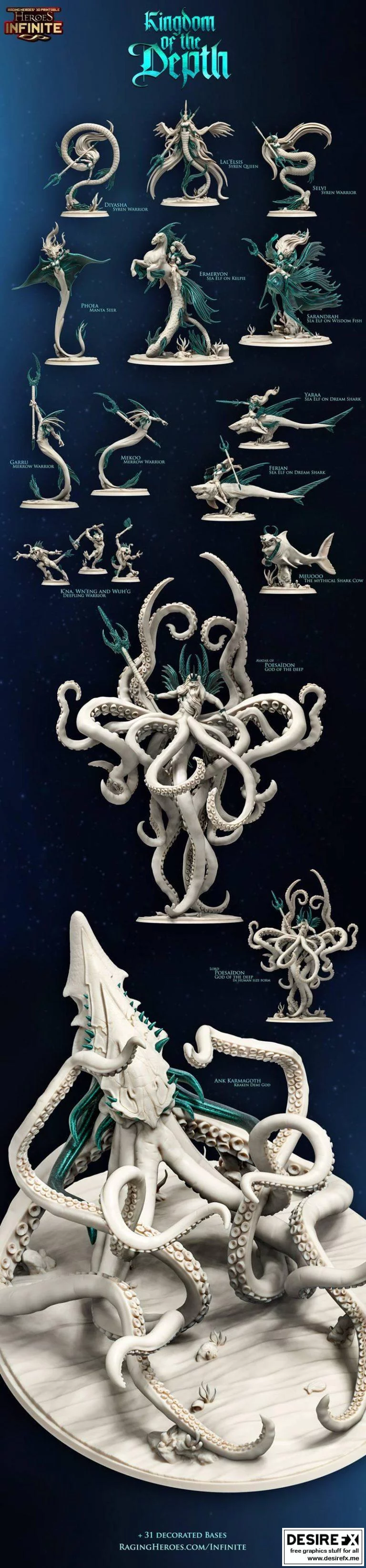 英雄无限——深境王国3D打印模型|Heroes Infinite – Kingdom Of The Depth