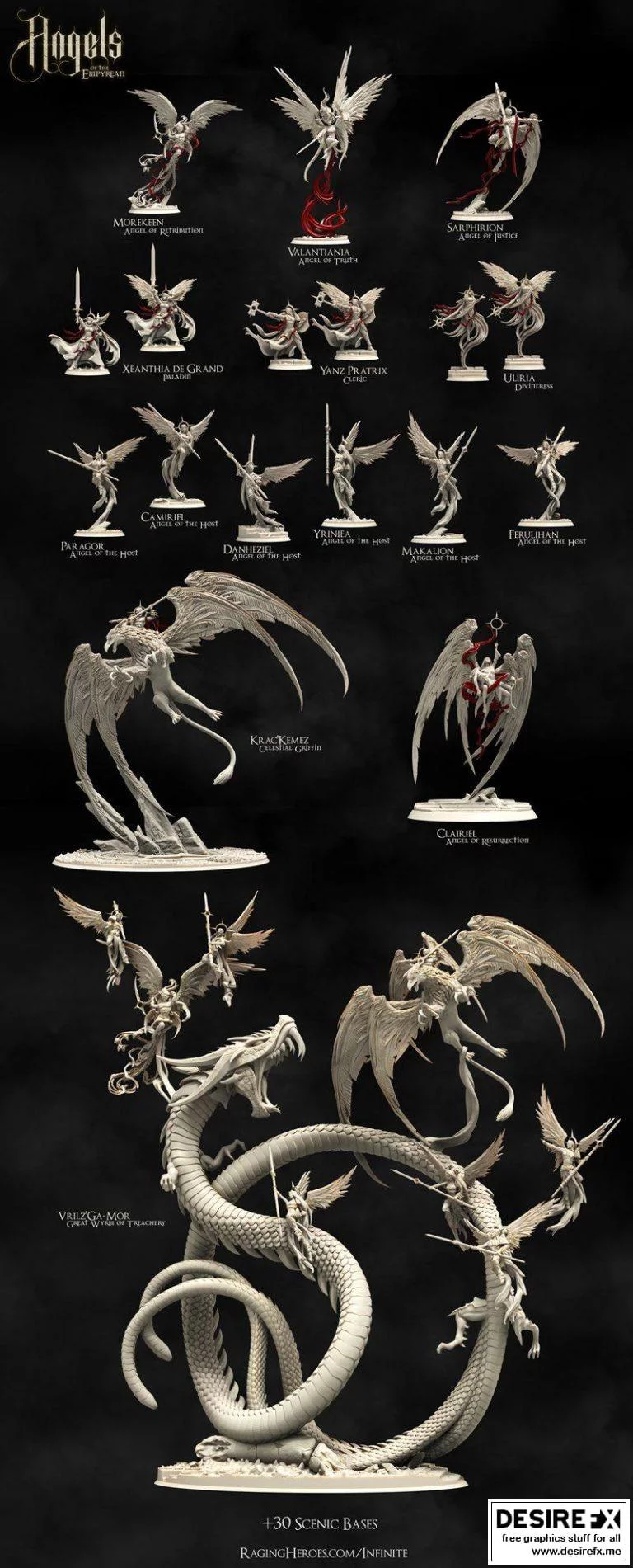 英雄无限——极境天使3D打印模型|Heroes Infinite – Angels of the Empyrean