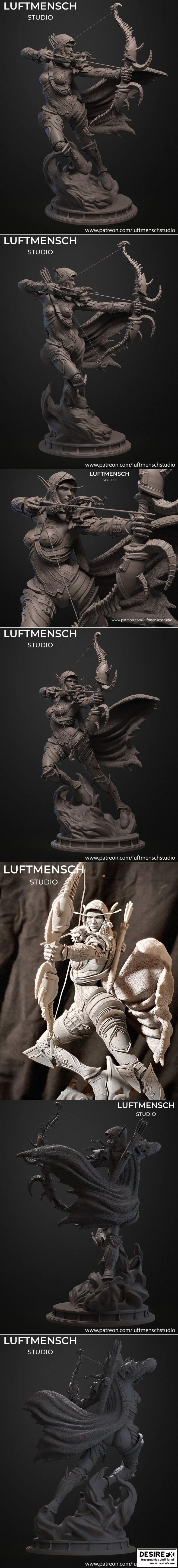 魔兽世界：萨尔瓦纳斯·风行者3D打印模型|Sylvanas Windrunner