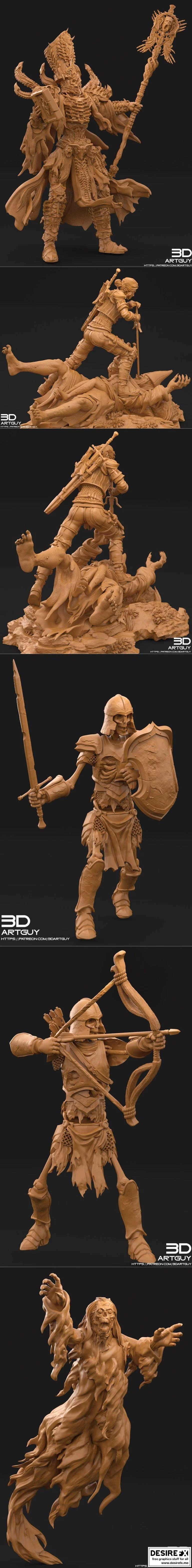 3D打印模型：奇幻角色套装 2022年2月发布|3DArtGuy – Fantasy Characters Pack February 2022