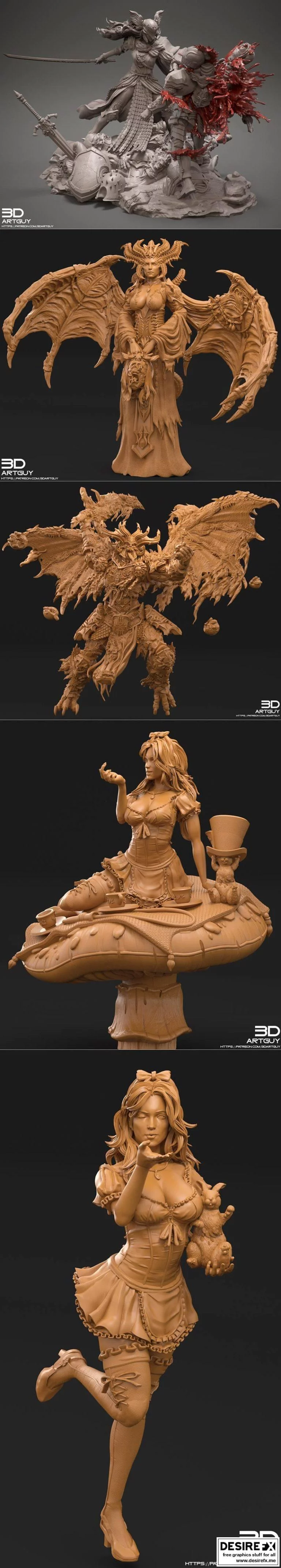 3D打印模型：奇幻角色集合包2022五月版|3DArtGuy – Fantasy Characters Pack May 2022