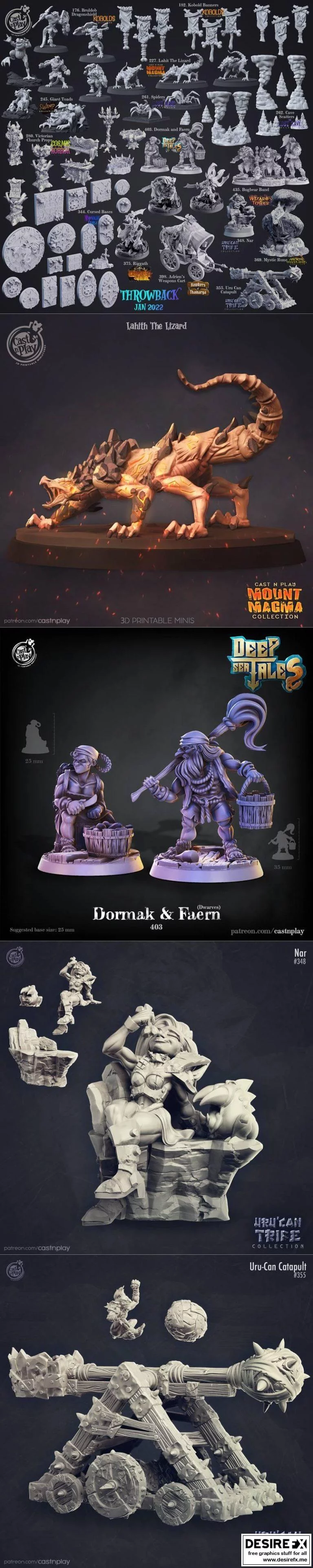 Cast N Play – 2022年经典回溯：动漫游戏角色3D打印模型精选|Cast N Play – Throwback January 2022